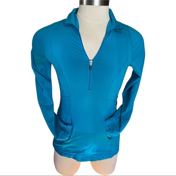 Kyodan Turquoise Blue Full-Zip 2 Slit Pockets Athleisure Track Jacket Women’s M - Picture 3 of 10